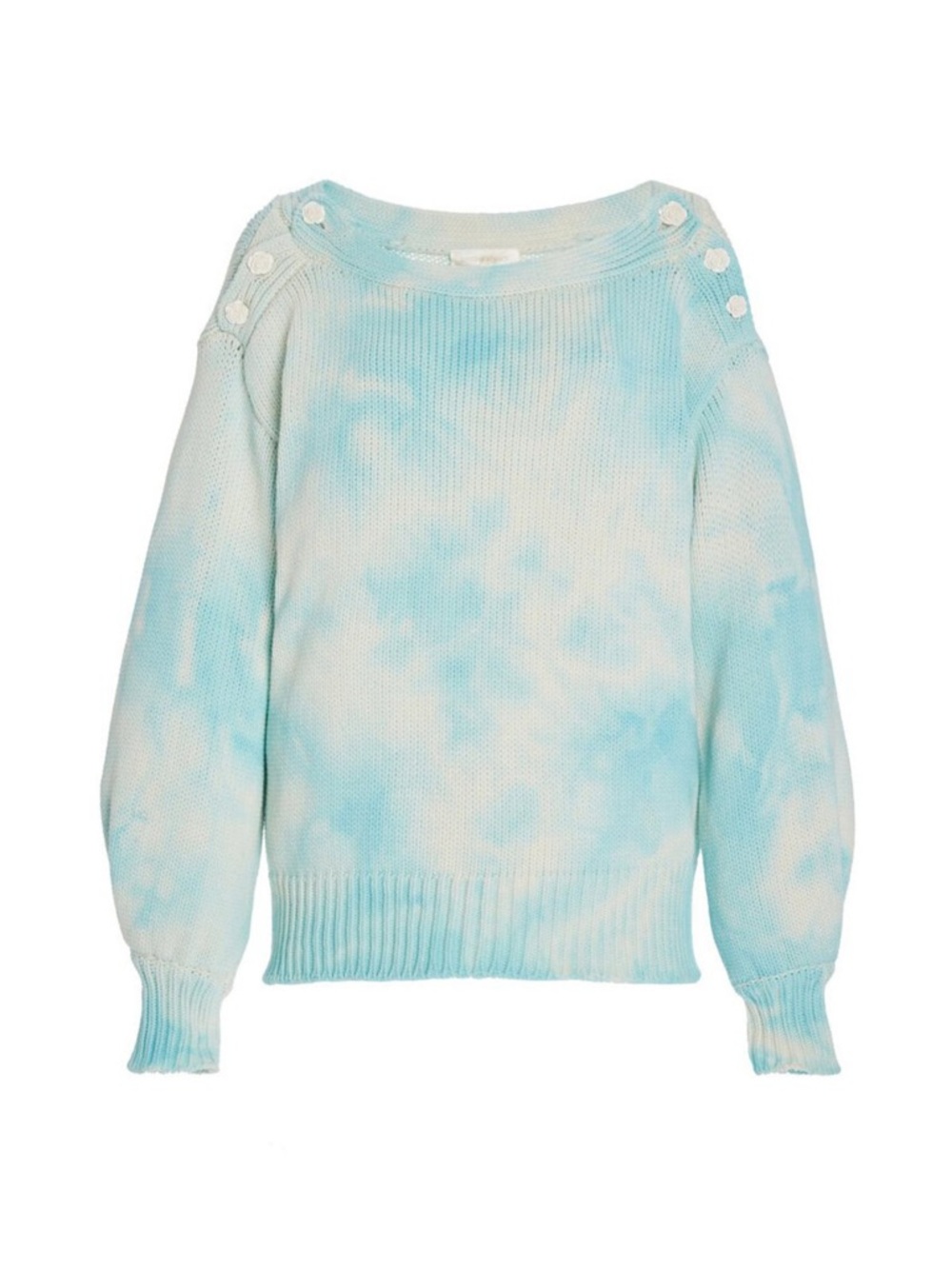 LoveShackFancy Gallatin Pullover Sweater Soft Aqua Hand Dye XS - Picture 3 of 7